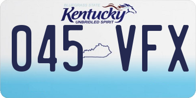 KY license plate 045VFX
