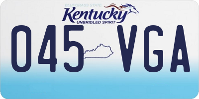 KY license plate 045VGA