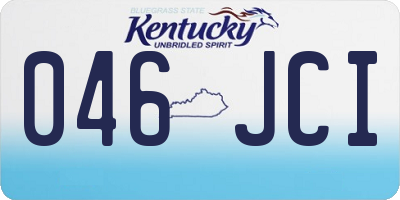 KY license plate 046JCI