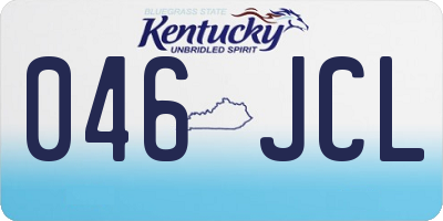 KY license plate 046JCL