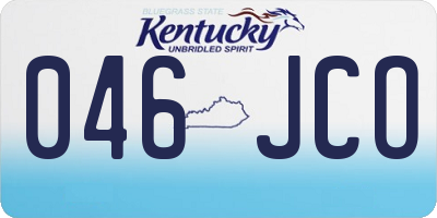 KY license plate 046JCO