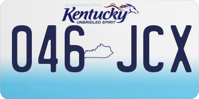 KY license plate 046JCX