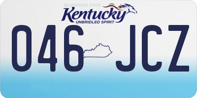 KY license plate 046JCZ
