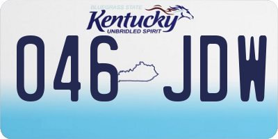 KY license plate 046JDW