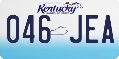 KY license plate 046JEA