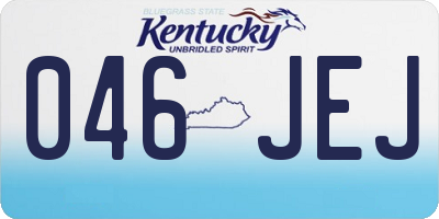 KY license plate 046JEJ
