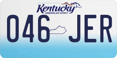 KY license plate 046JER