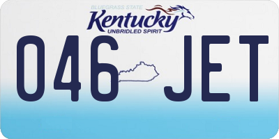 KY license plate 046JET
