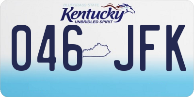 KY license plate 046JFK