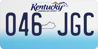 KY license plate 046JGC