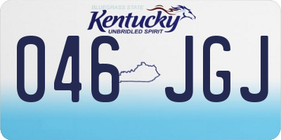 KY license plate 046JGJ