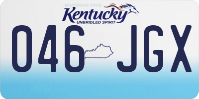 KY license plate 046JGX