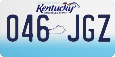 KY license plate 046JGZ