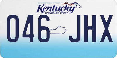 KY license plate 046JHX