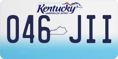KY license plate 046JII