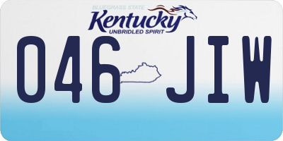 KY license plate 046JIW