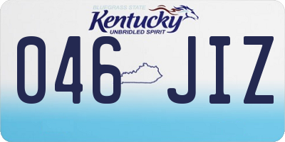 KY license plate 046JIZ