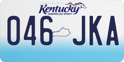 KY license plate 046JKA