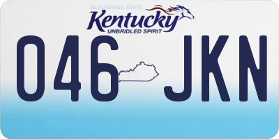 KY license plate 046JKN