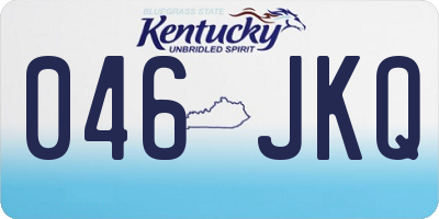 KY license plate 046JKQ