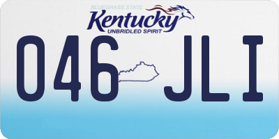 KY license plate 046JLI
