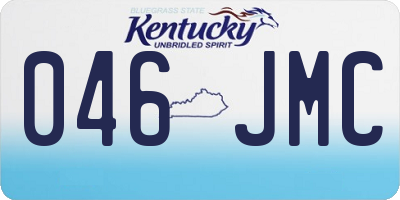 KY license plate 046JMC