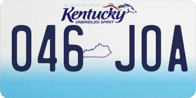 KY license plate 046JOA