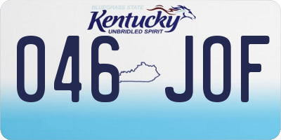 KY license plate 046JOF