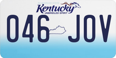 KY license plate 046JOV