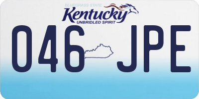 KY license plate 046JPE