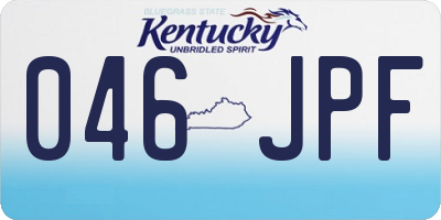KY license plate 046JPF