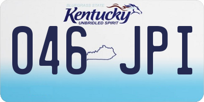 KY license plate 046JPI