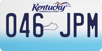 KY license plate 046JPM