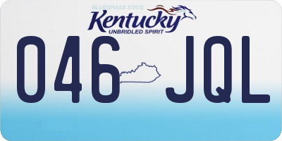 KY license plate 046JQL