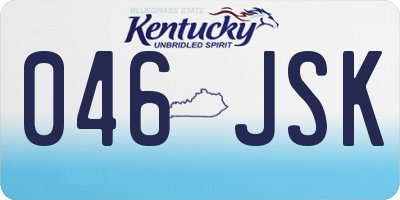 KY license plate 046JSK