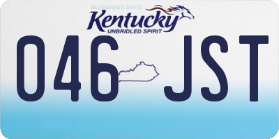 KY license plate 046JST