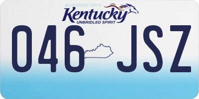 KY license plate 046JSZ