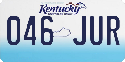 KY license plate 046JUR