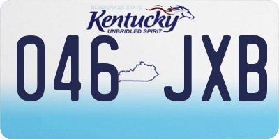 KY license plate 046JXB