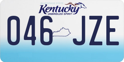 KY license plate 046JZE