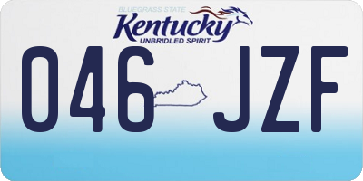 KY license plate 046JZF