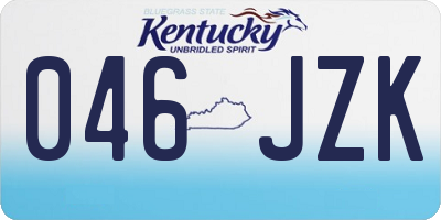 KY license plate 046JZK