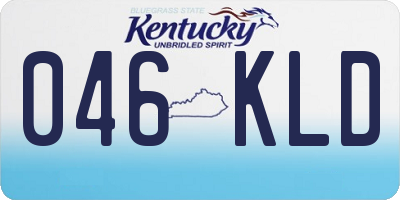 KY license plate 046KLD