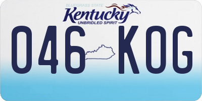 KY license plate 046KOG