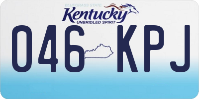 KY license plate 046KPJ