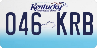 KY license plate 046KRB
