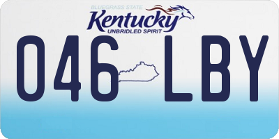 KY license plate 046LBY