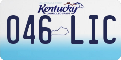 KY license plate 046LIC