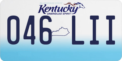 KY license plate 046LII