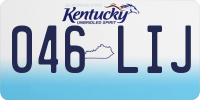 KY license plate 046LIJ
